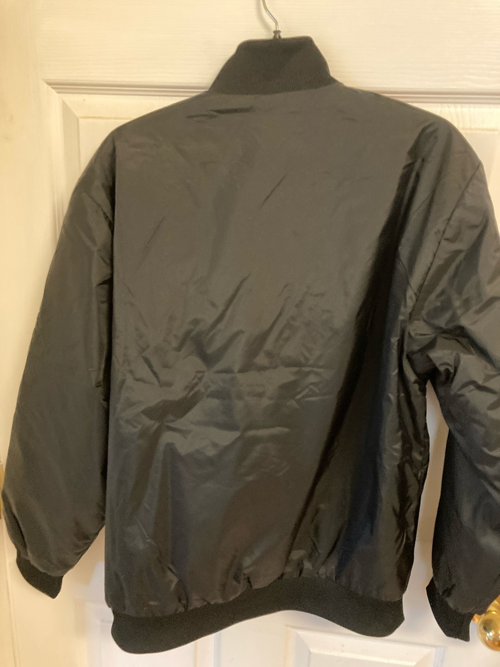 Burger King Men's Black Bomber Jacket Fleece Lined with Orange Trim - Picture 9 of 13